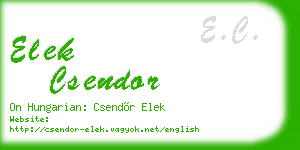 elek csendor business card